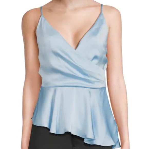BCBGMAXAZRIA Peplum Satin Top NWT - Picture 1 of 2